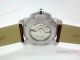 Copy Calibre de Cartier White Dial Brown Leather Band Watch Automatic (5)_th.jpg